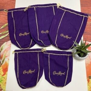 CROWN Royal bags 3 Large 2 Small